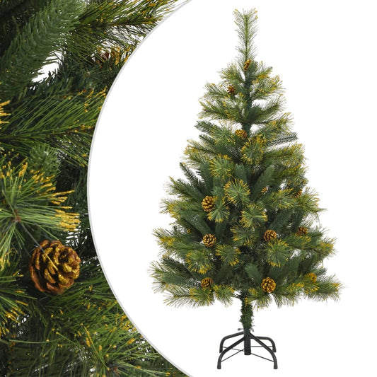 Berkfield Artificial Hinged Christmas Tree with Cones 120 cm