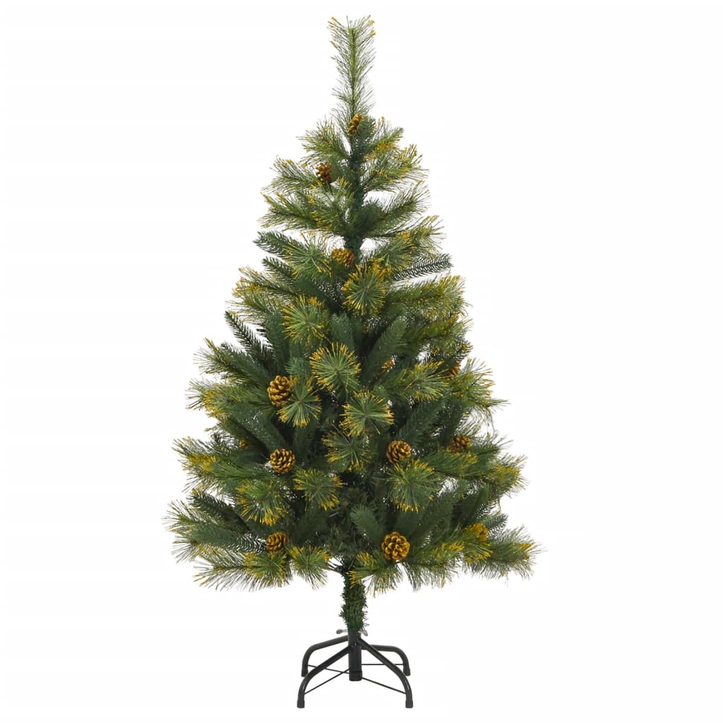 Berkfield Artificial Hinged Christmas Tree with Cones 120 cm