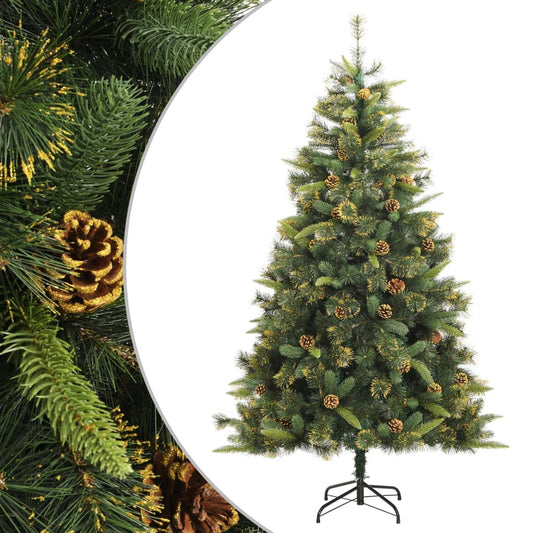 Berkfield Artificial Hinged Christmas Tree with Cones 210 cm