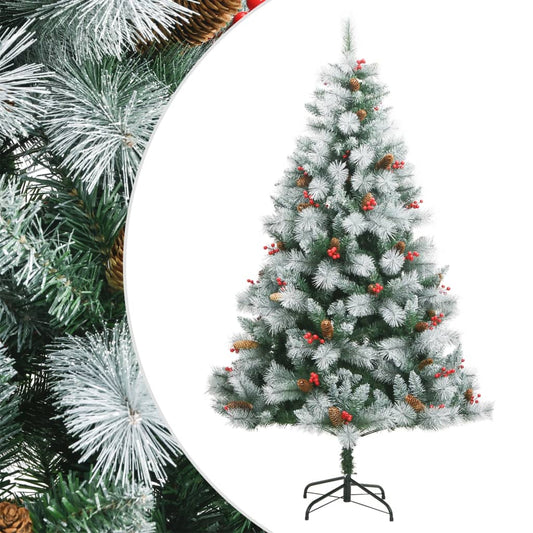 Berkfield Artificial Hinged Christmas Tree with Cones and Berries 210 cm