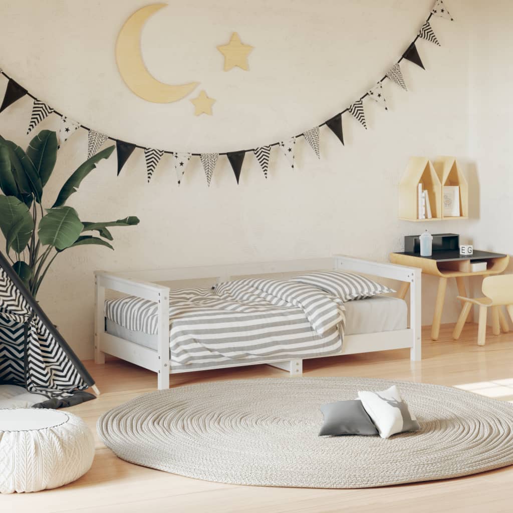 Berkfield Kids Bed Frame White 70x140 cm Solid Wood Pine