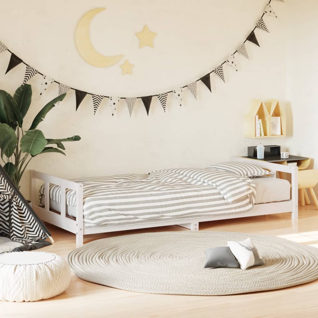 Berkfield Kids Bed Frame White 90x200 cm Solid Wood Pine
