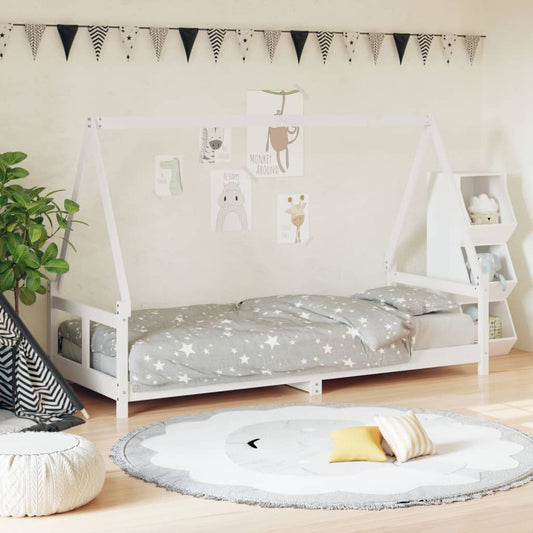 Berkfield Kids Bed Frame White 80x200 cm Solid Wood Pine