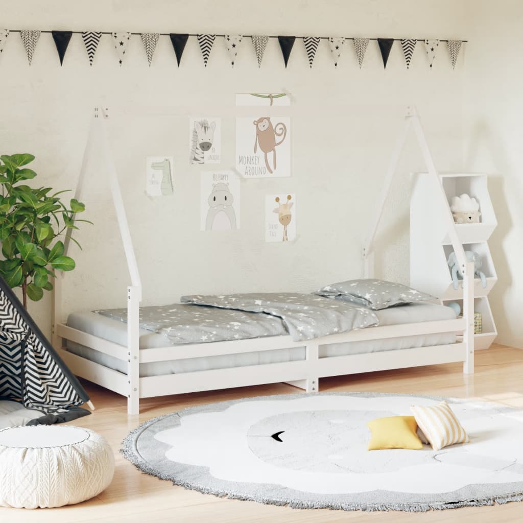 Berkfield Kids Bed Frame White 90x190 cm Solid Wood Pine