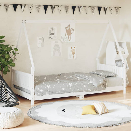 Berkfield Kids Bed Frame White 90x200 cm Solid Wood Pine