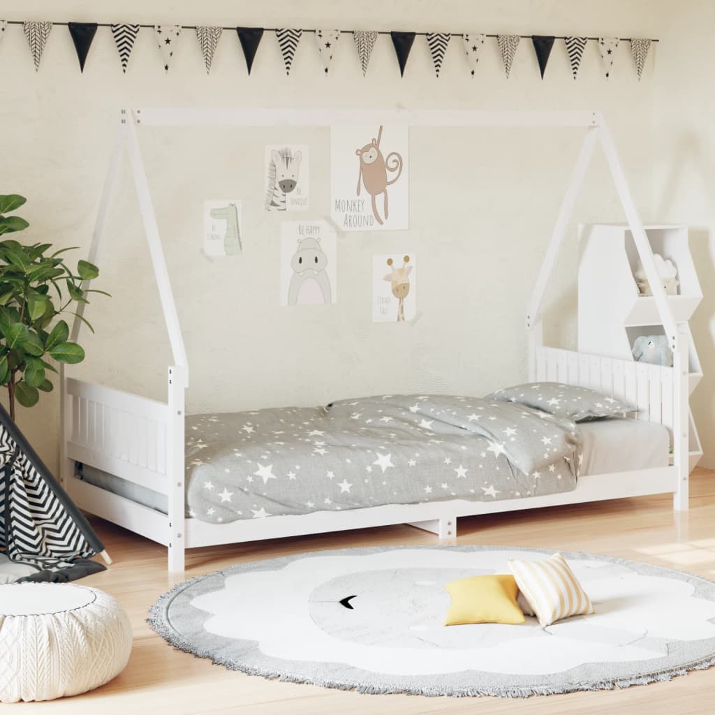 Berkfield Kids Bed Frame White 90x190 cm Solid Wood Pine