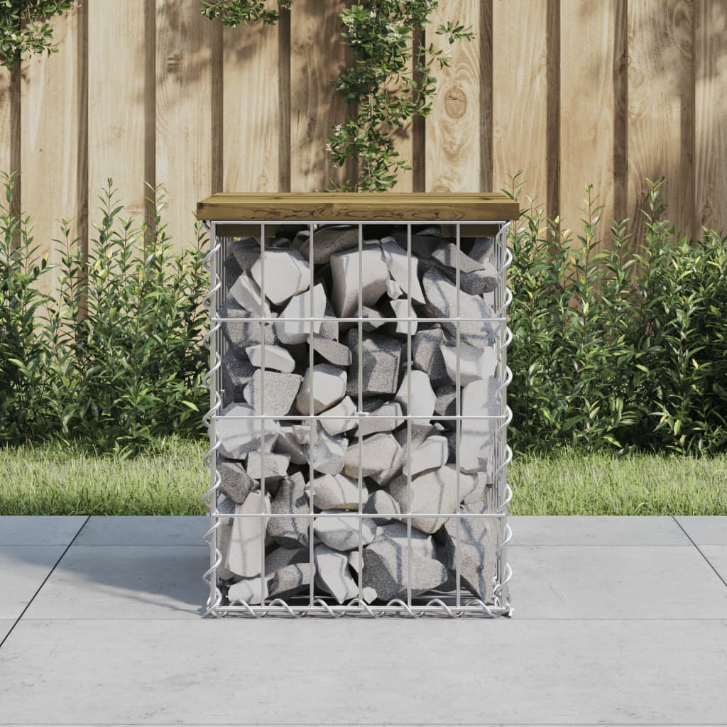 Berkfield Garden Bench Gabion Design 33x31x42 cm Impregnated Wood Pine