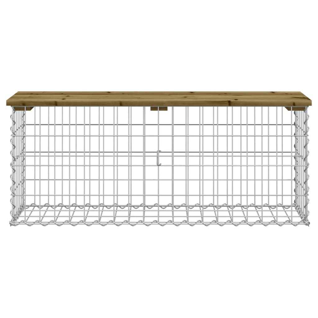 Berkfield Garden Bench Gabion Design 103x31.5x42 cm Impregnated Wood Pine