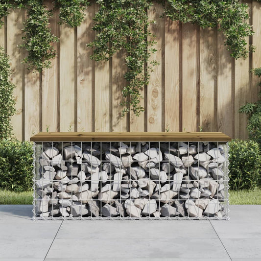 Berkfield Garden Bench Gabion Design 103x44x42 cm Impregnated Wood Pine