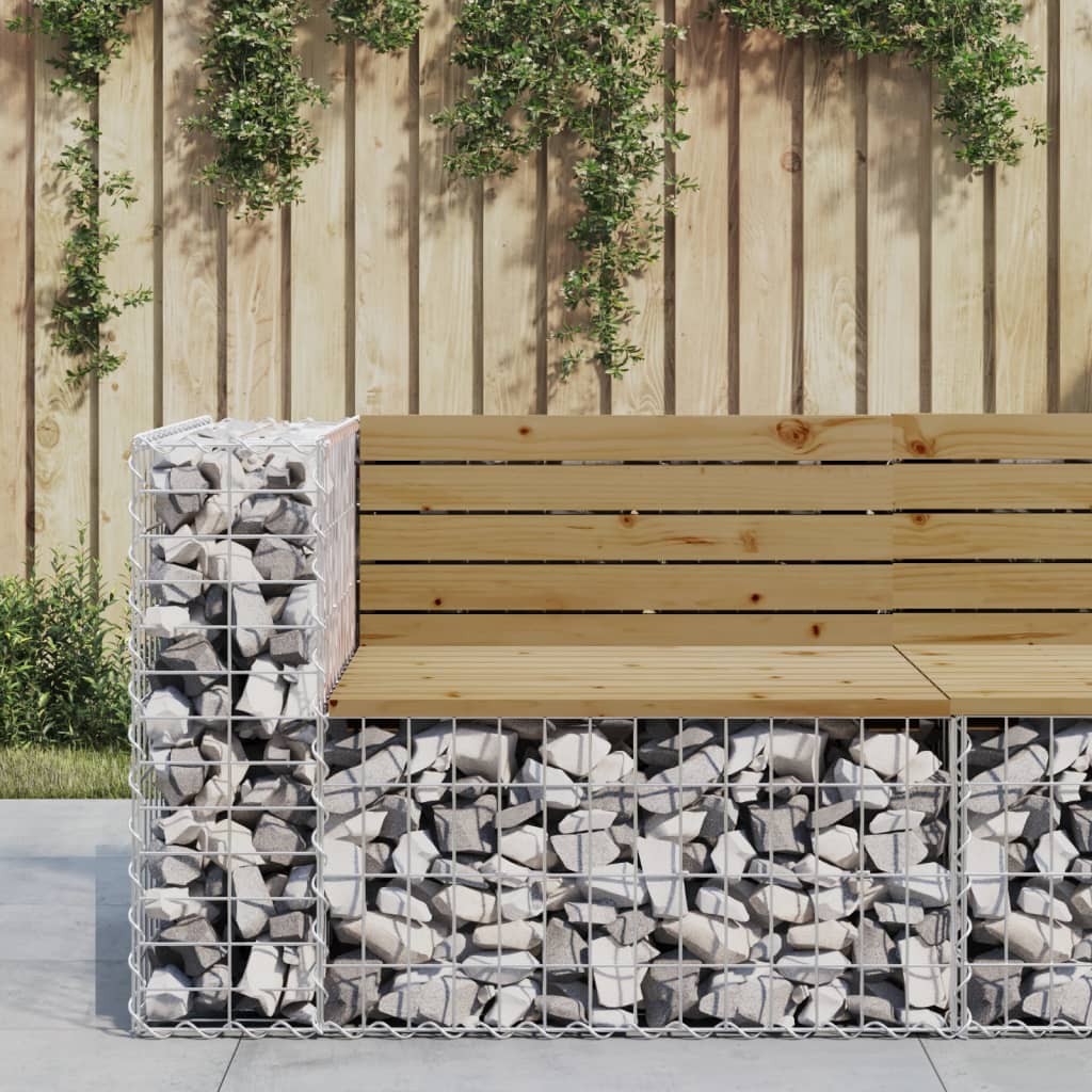Berkfield Garden Bench Gabion Design 92x71x65.5 cm Impregnated Wood Pine
