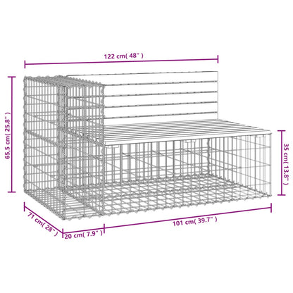 Berkfield Garden Bench Gabion Design 122x71x65.5 cm Solid Wood Douglas