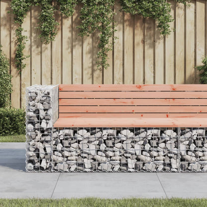 Berkfield Garden Bench Gabion Design 122x71x65.5 cm Solid Wood Douglas