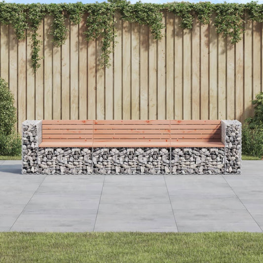 Berkfield Garden Bench Gabion Design 287x71x65.5 cm Solid Wood Douglas