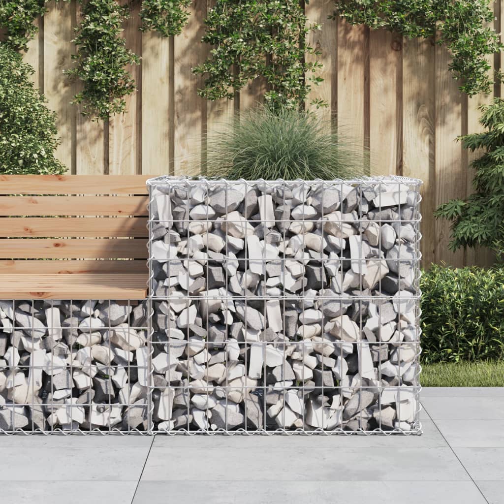 Berkfield Gabion Basket Silver 70x70x65 cm Galvanised Iron