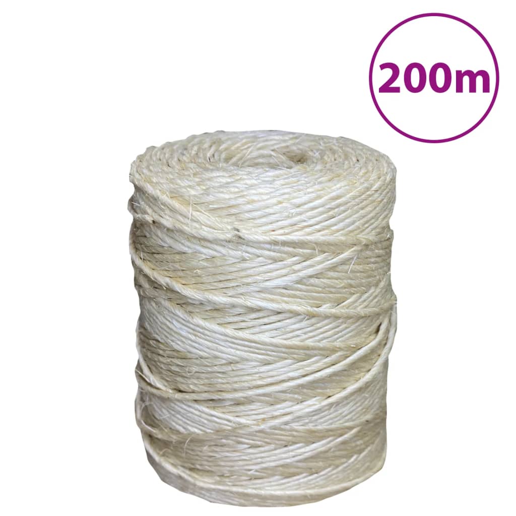 Berkfield Rope 100% Sisal 3 mm 200 m