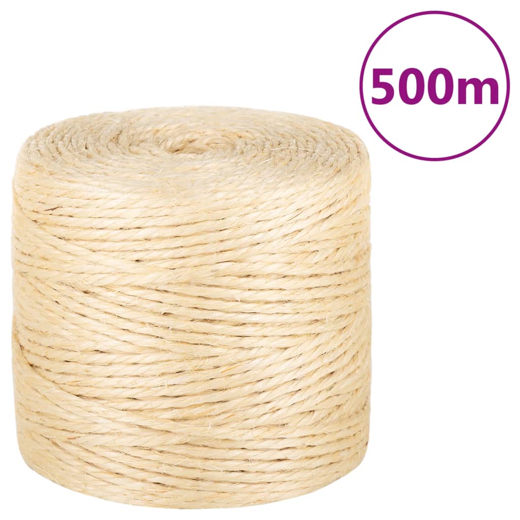 Berkfield Rope 100% Sisal 4 mm 500 m