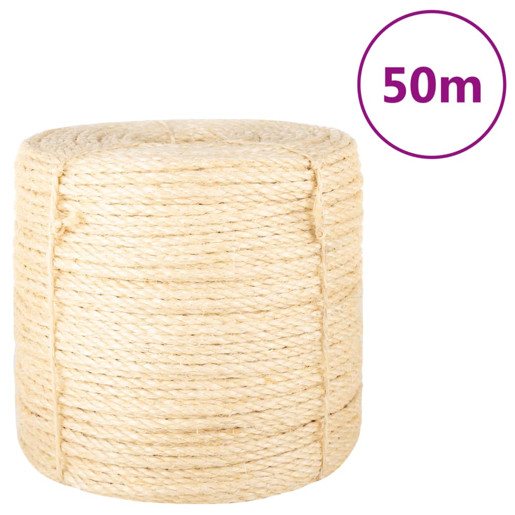 Berkfield Rope 100% Sisal 6 mm 50 m