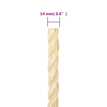 Berkfield Rope 100% Sisal 14 mm 25 m