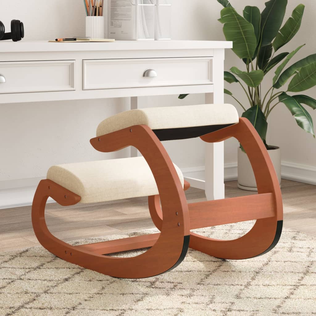 Berkfield Kneeling Chair Cream 55x84x55 cm Birch Plywood