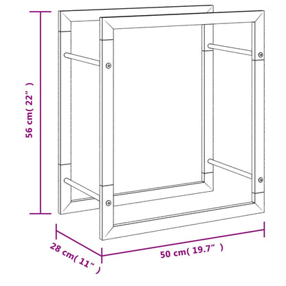 Berkfield Firewood Rack 50x28x56 cm Stainless Steel