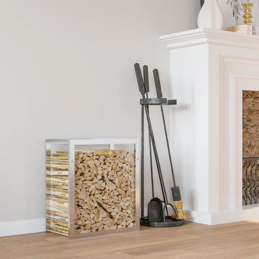 Berkfield Firewood Rack 80x28x86 cm Stainless Steel
