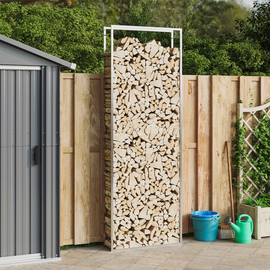 Berkfield Firewood Rack 110x28x312 cm Stainless Steel