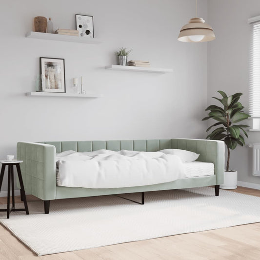 Berkfield Daybed with Mattress Light Grey 90x190 cm Velvet