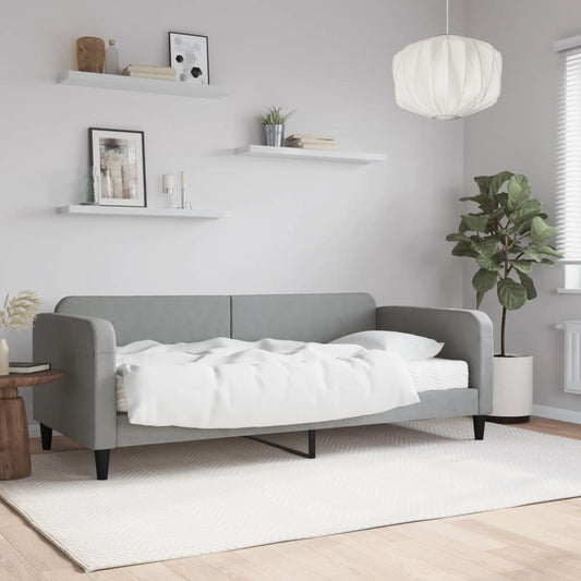 Berkfield Daybed with Mattress Light Grey 90x190 cm Fabric