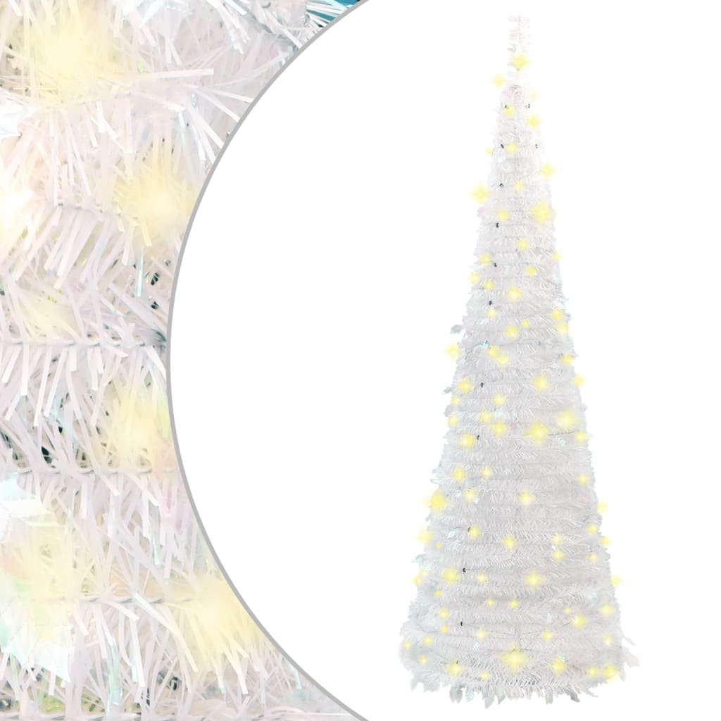Berkfield Artificial Christmas Tree Pop-up 200 LEDs White 210 cm