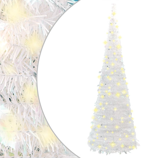 Berkfield Artificial Christmas Tree Pop-up 200 LEDs White 210 cm