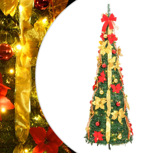 Berkfield Artificial Christmas Tree Pop-up 100 LEDs Green 150 cm