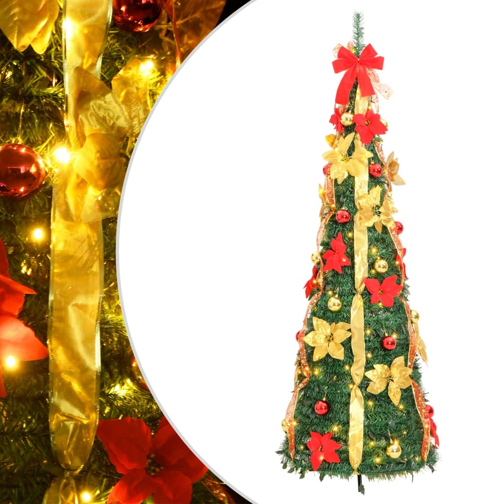 Berkfield Artificial Christmas Tree Pop-up 200 LEDs Green 210 cm