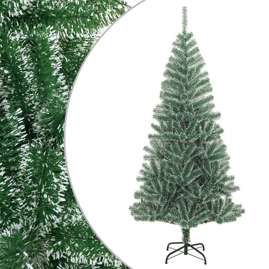 Berkfield Artificial Christmas Tree with Flocked Snow Green 120 cm