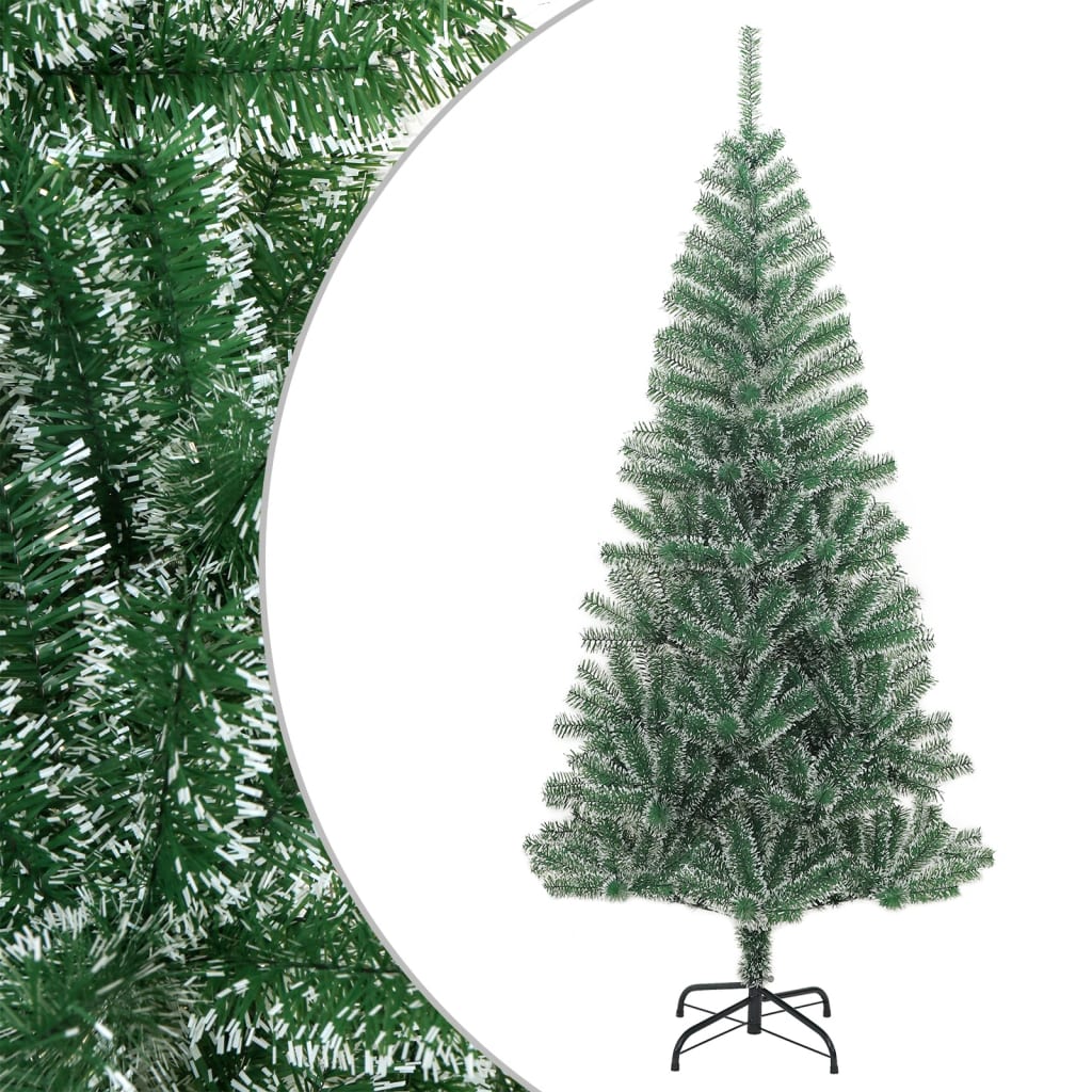 Berkfield Artificial Christmas Tree with Flocked Snow Green 210 cm