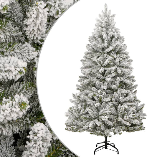 Berkfield Artificial Hinged Christmas Tree with Flocked Snow 180 cm