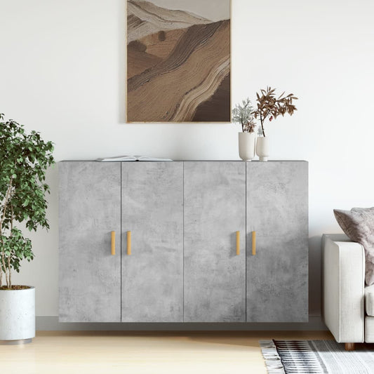 Berkfield Wall Mounted Cabinets 2 pcs Concrete Grey Engineered Wood