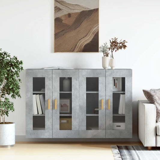 Berkfield Wall Mounted Cabinets 2 pcs Concrete Grey Engineered Wood