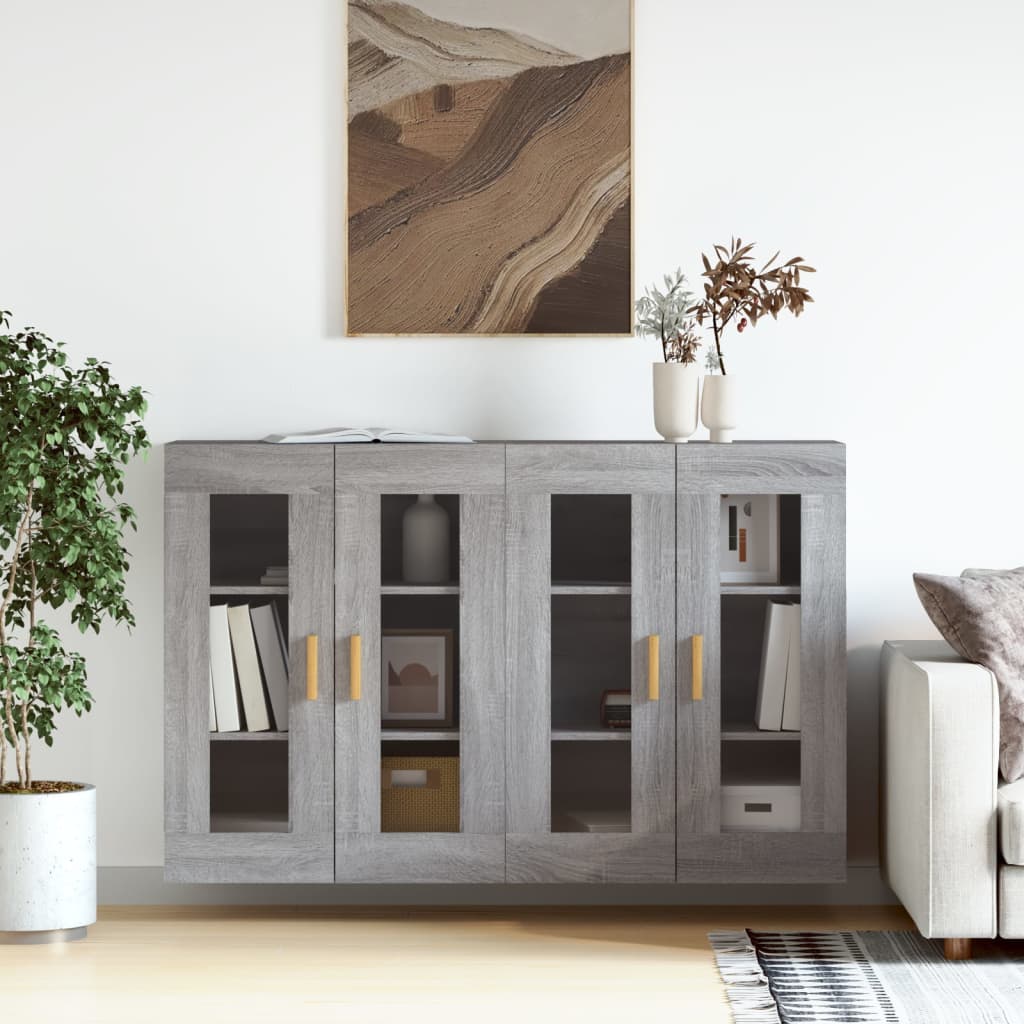 Berkfield Wall Mounted Cabinets 2 pcs Grey Sonoma Engineered Wood