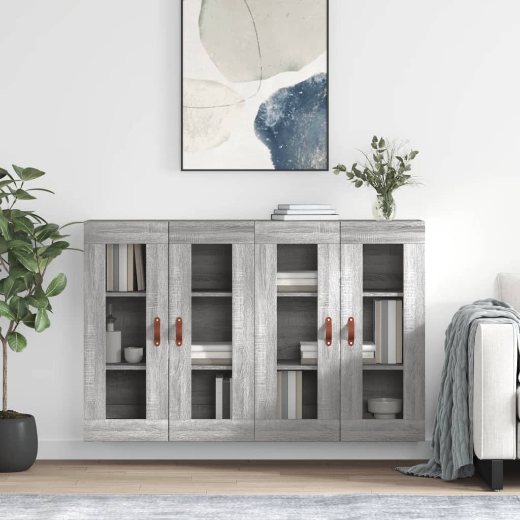 Berkfield Wall Mounted Cabinets 2 pcs Grey Sonoma Engineered Wood