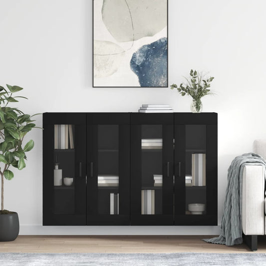 Berkfield Wall Mounted Cabinets 2 pcs Black Engineered Wood