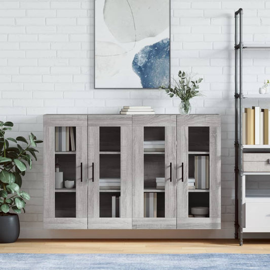 Berkfield Wall Mounted Cabinets 2 pcs Grey Sonoma Engineered Wood