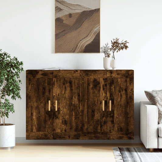 Berkfield Wall Mounted Cabinets 2 pcs Smoked Oak Engineered Wood