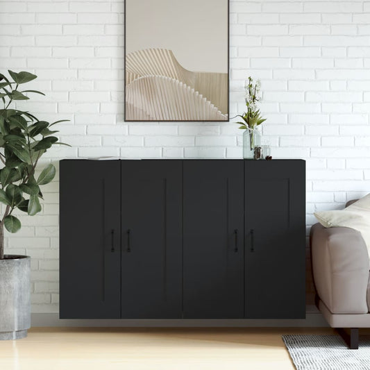 Berkfield Wall Mounted Cabinets 2 pcs Black Engineered Wood