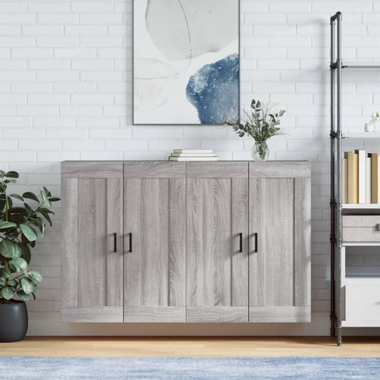 Berkfield Wall Mounted Cabinets 2 pcs Grey Sonoma Engineered Wood