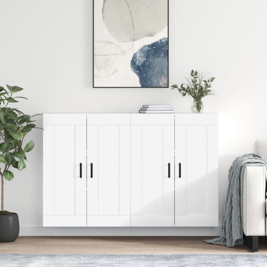 Berkfield Wall Mounted Cabinets 2 pcs White Engineered Wood