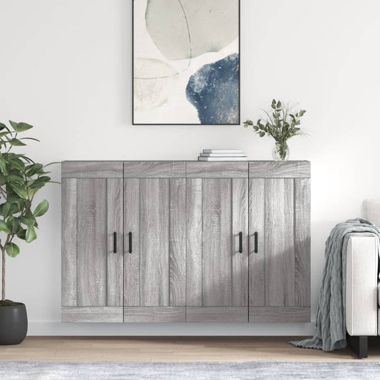 Berkfield Wall Mounted Cabinets 2 pcs Grey Sonoma Engineered Wood