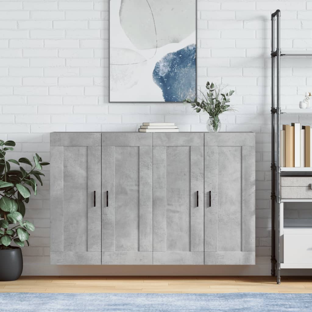 Berkfield Wall Mounted Cabinets 2 pcs Concrete Grey Engineered Wood