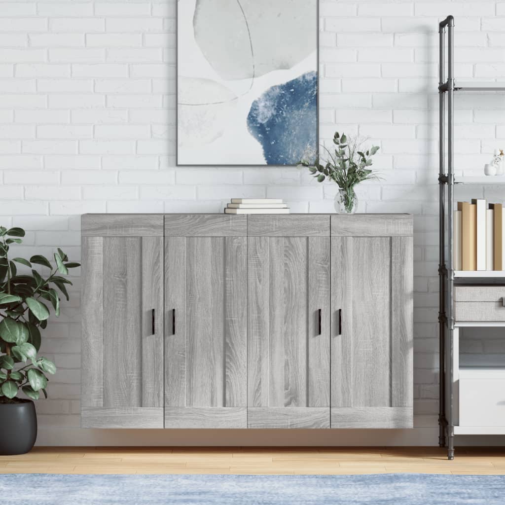 Berkfield Wall Mounted Cabinets 2 pcs Grey Sonoma Engineered Wood