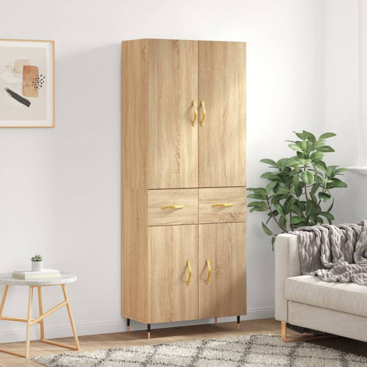 Berkfield Highboard Sonoma Oak 69.5x34x180 cm Engineered Wood