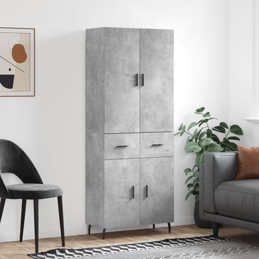 Berkfield Highboard Concrete Grey 69.5x34x180 cm Engineered Wood